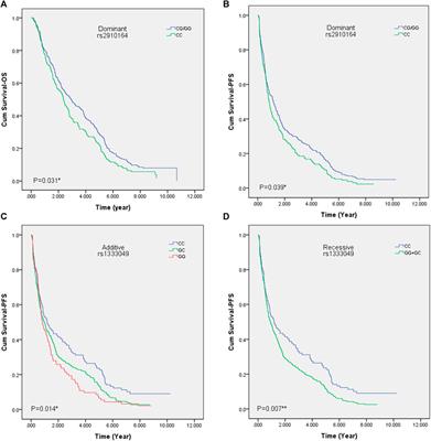 Non-Coding RNA Polymorphisms (rs2910164 and rs1333049) Associated With Prognosis of Lung Cancer Under Platinum-Based Chemotherapy